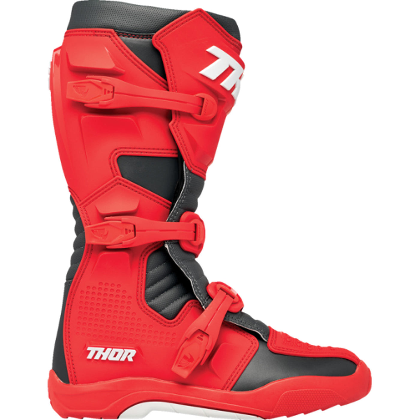 THOR Blitz XR Boots Red/Charcoal - Outer Side View