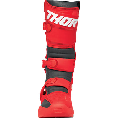 THOR Blitz XR Boots Red/Charcoal - Front View