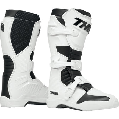 THOR Blitz XR Boots White/Black - Side View of Pair