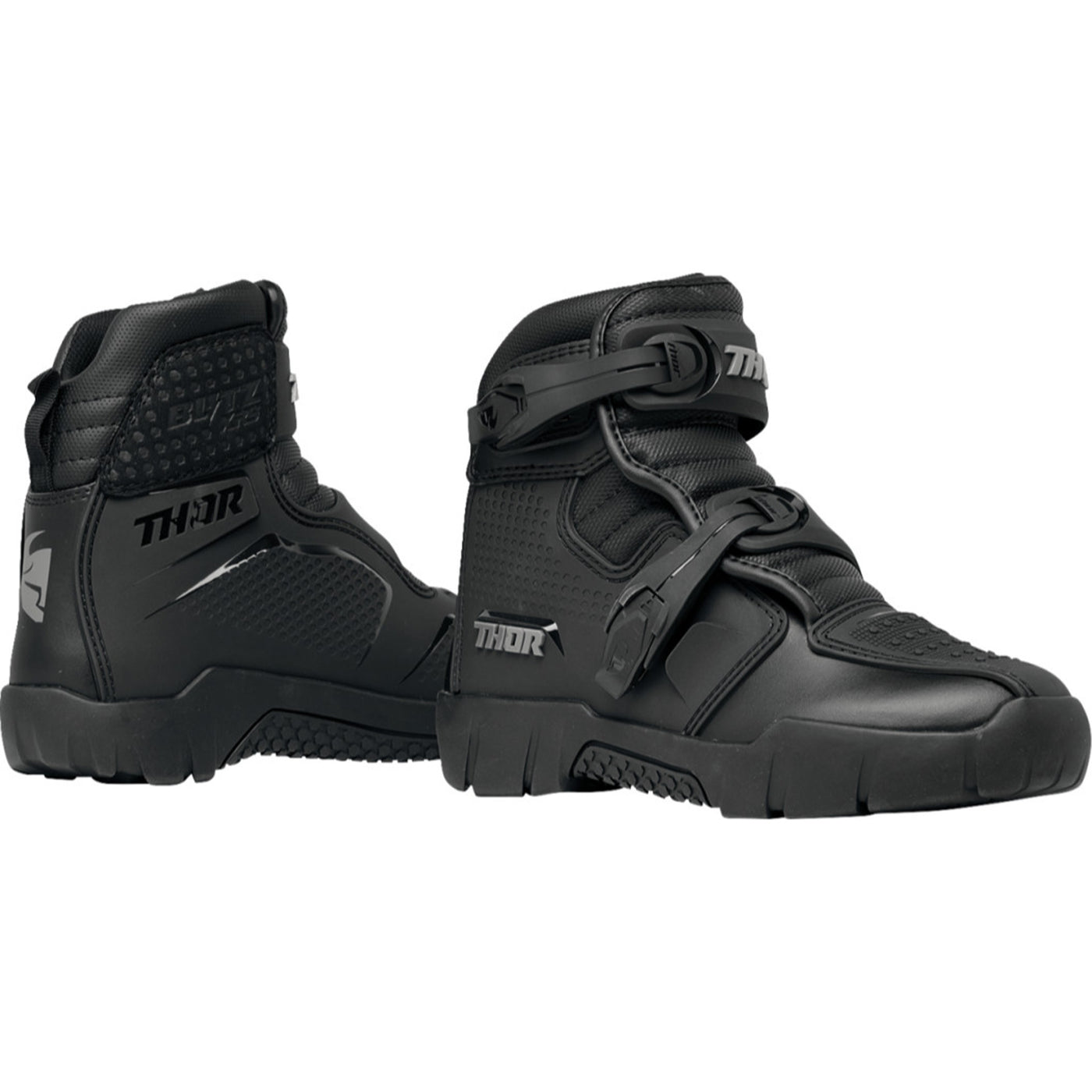 THOR Blitz XRS Boots Black/Gray - Side View of Pair