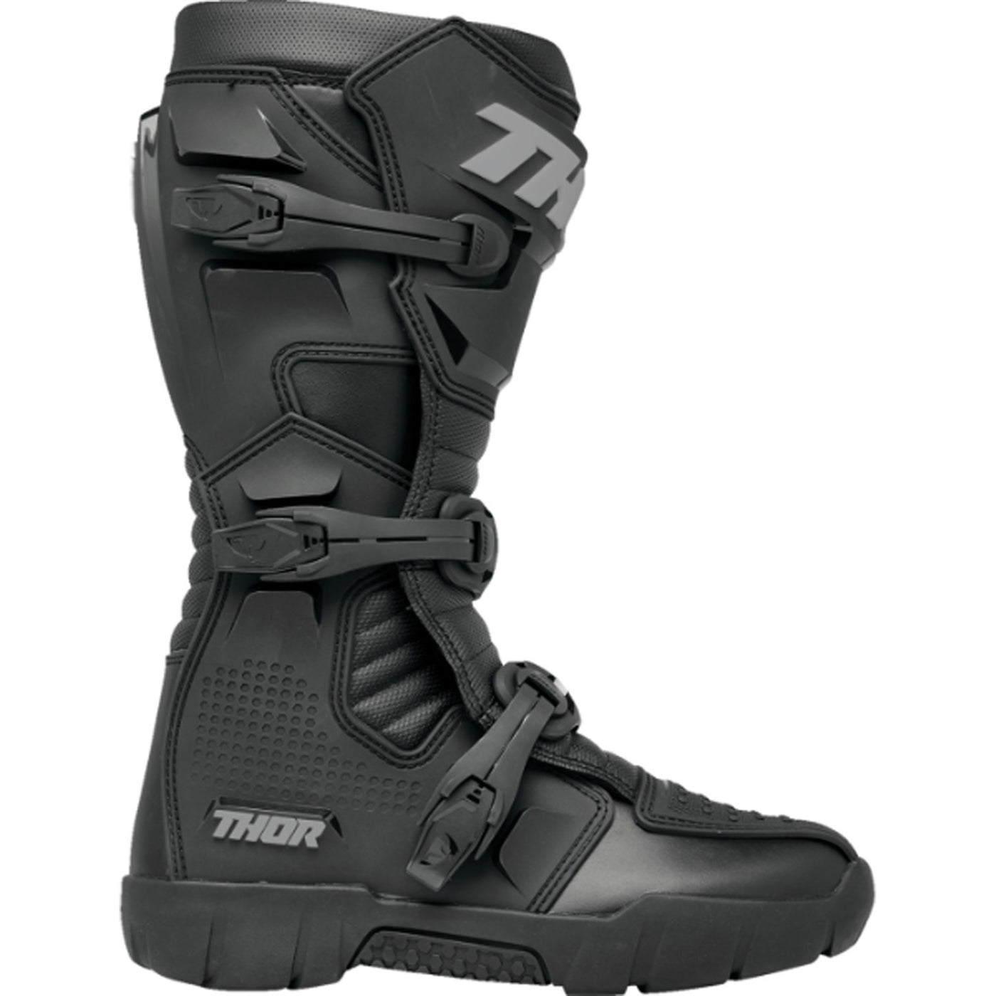 THOR Blitz XR Trail Boots Black/Gray - Outer Side View