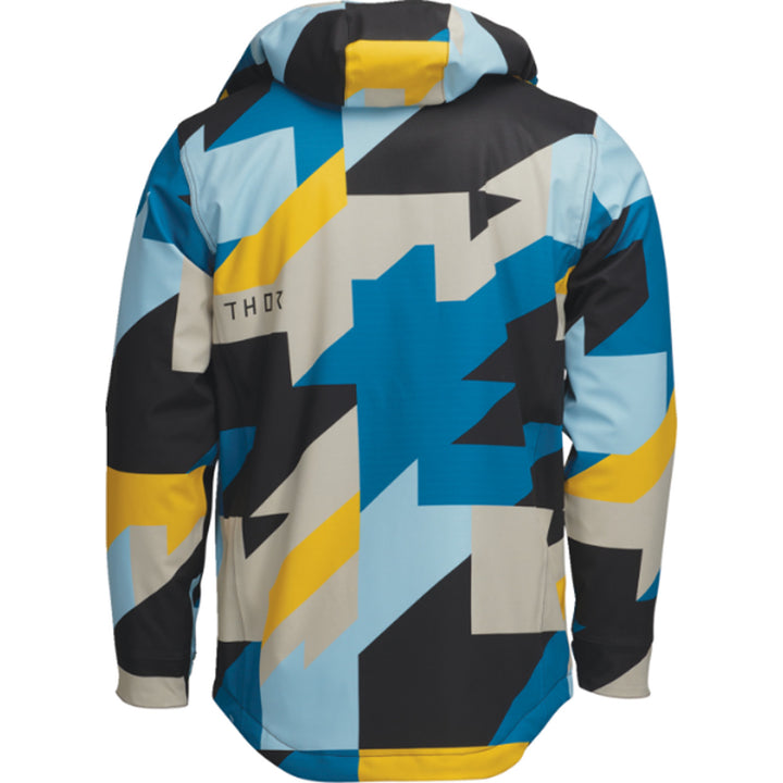 THOR Brave Tour Jacket Blue/Yellow - Rear View