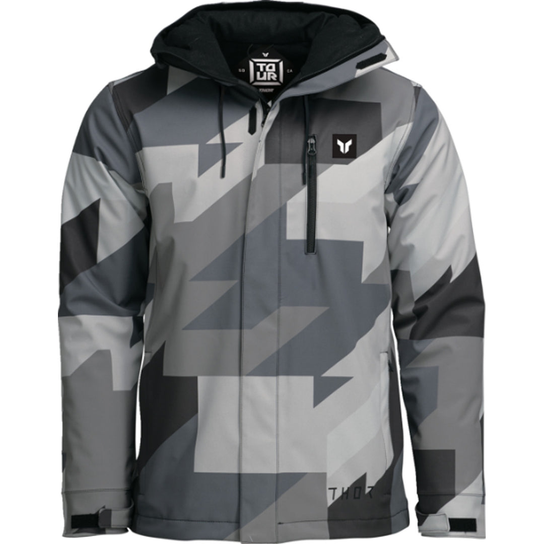 THOR Brave Tour Jacket Gray/Black Camo - Front View