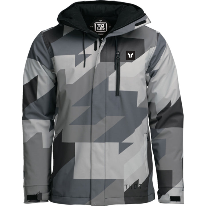 THOR Brave Tour Jacket Gray/Black Camo - Front View