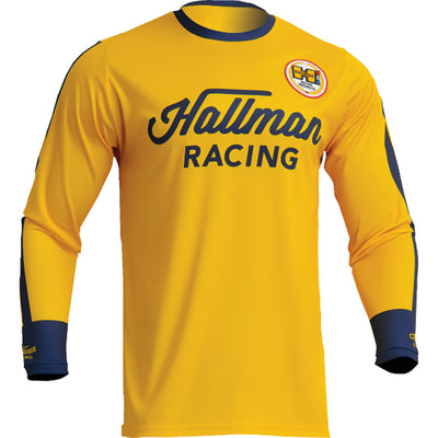 THOR Differ Roosted Jersey Lemon/Navy - Front View