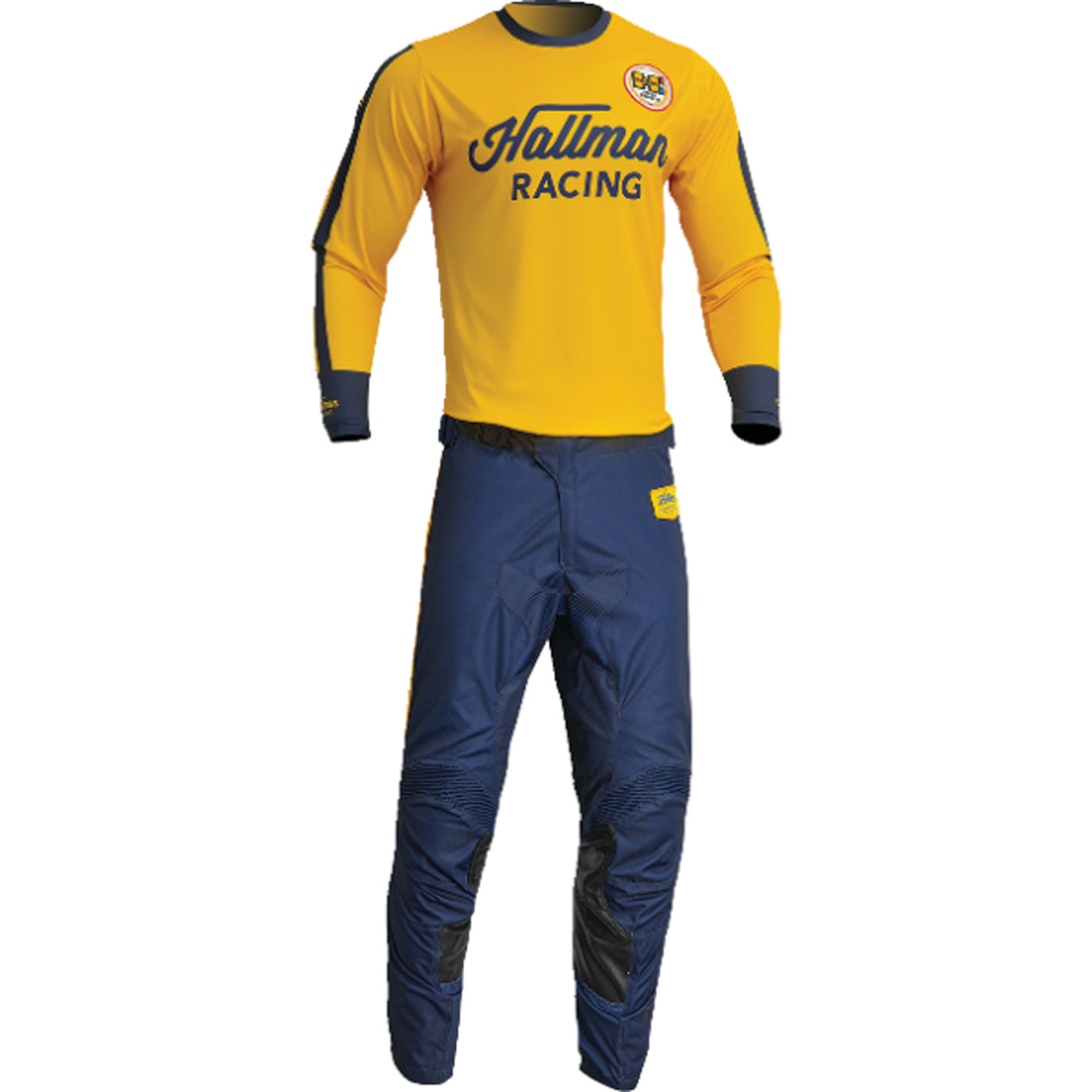 THOR Differ Roosted Jersey Lemon/Navy - Front View with Pants