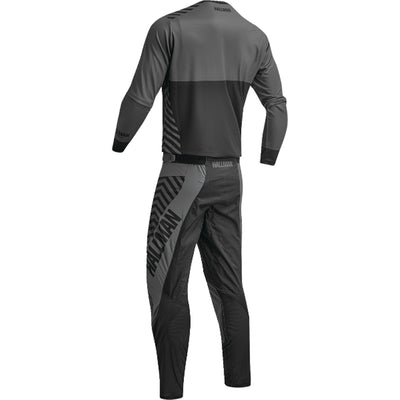 THOR Differ Slice Jersey Charcoal/Black - Rear View with Pants