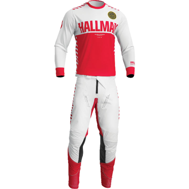 THOR Differ Slice Jersey White/Red - Front View with Pants