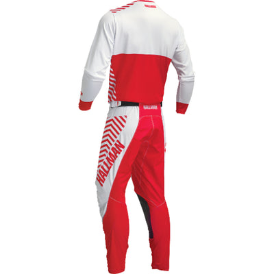 THOR Differ Slice Jersey White/Red - Rear View with Pants