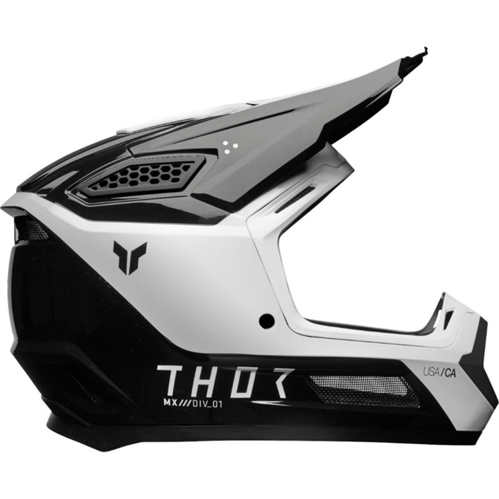 THOR Fleet Storm Helmet Black/White - Side View