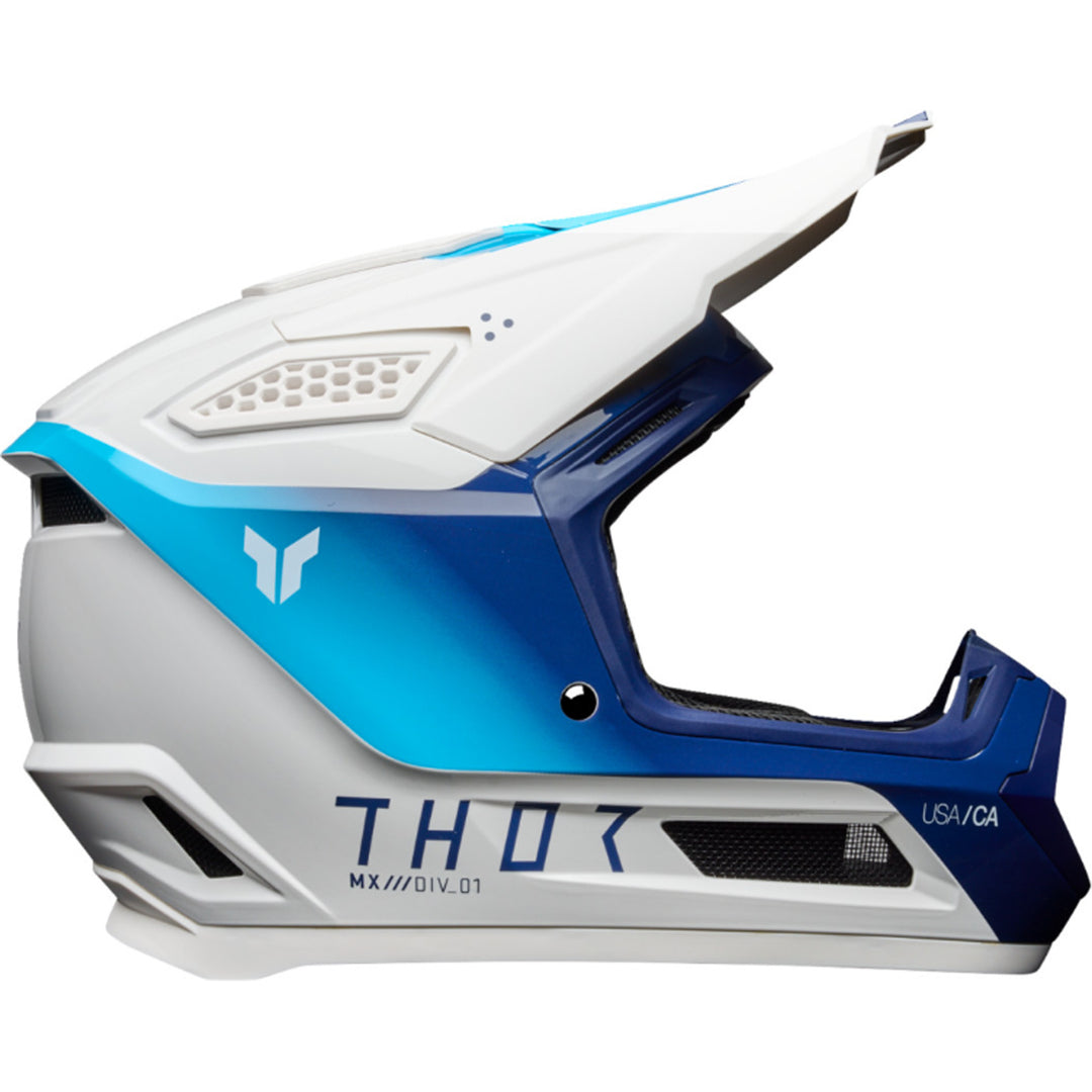 THOR Fleet Storm Helmet White/Navy - Side View