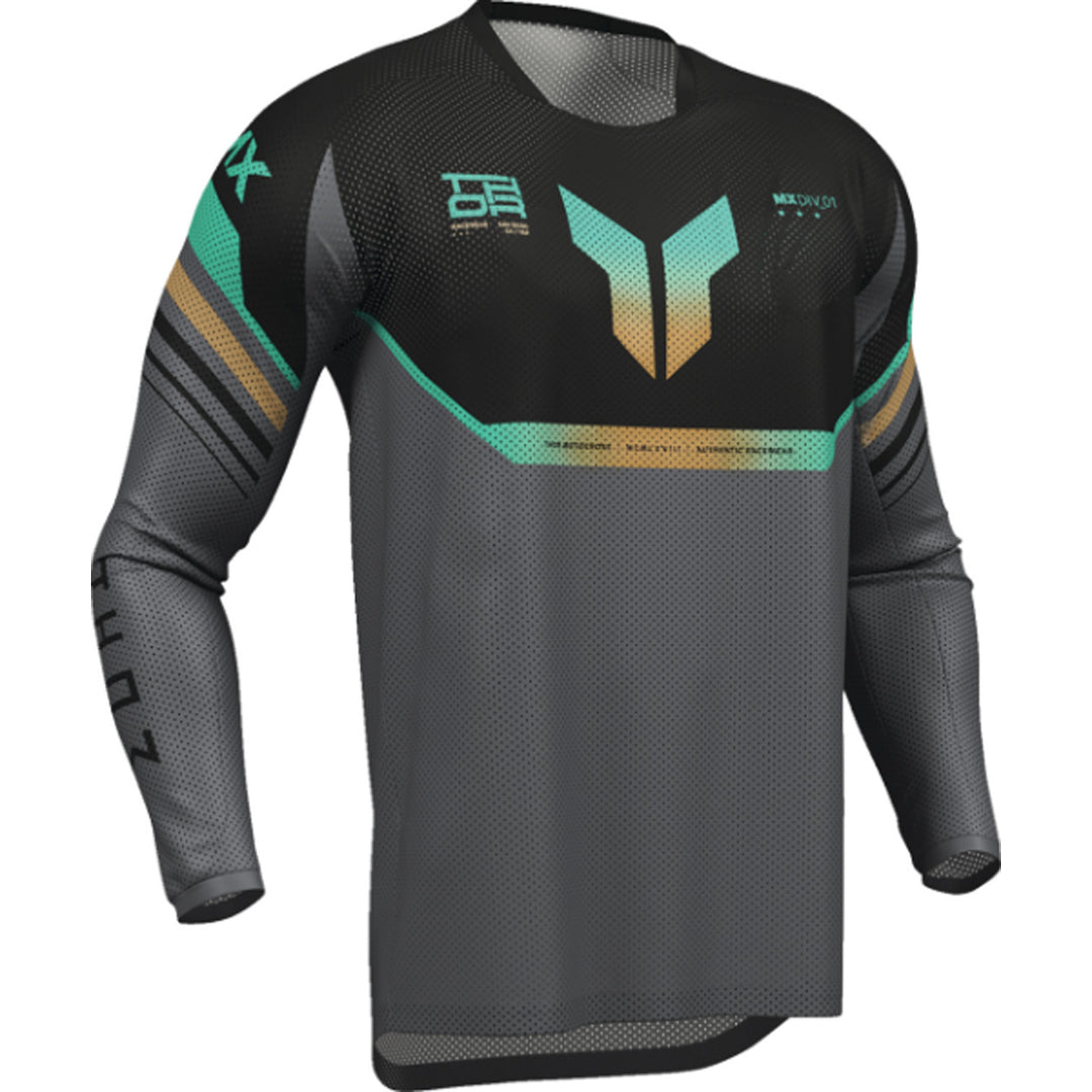 THOR LAUNCHMODE Air Raptor Jersey Black/Charcoal - Front Right Side View