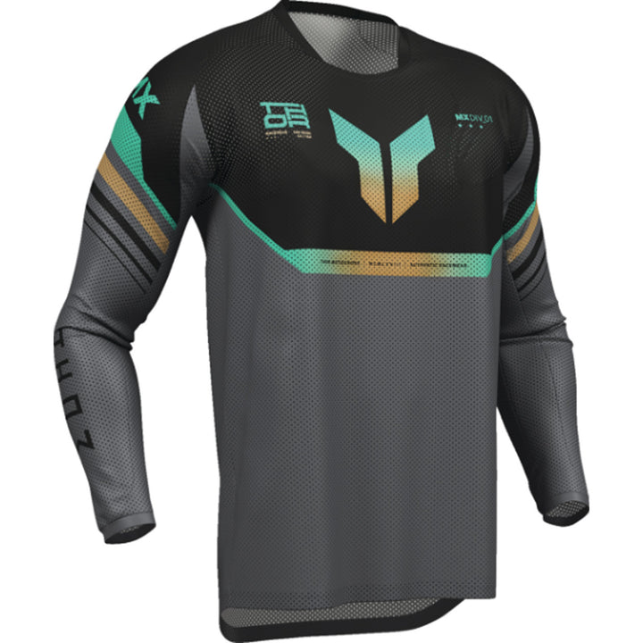 THOR LAUNCHMODE Air Raptor Jersey Black/Charcoal - Front Right Side View
