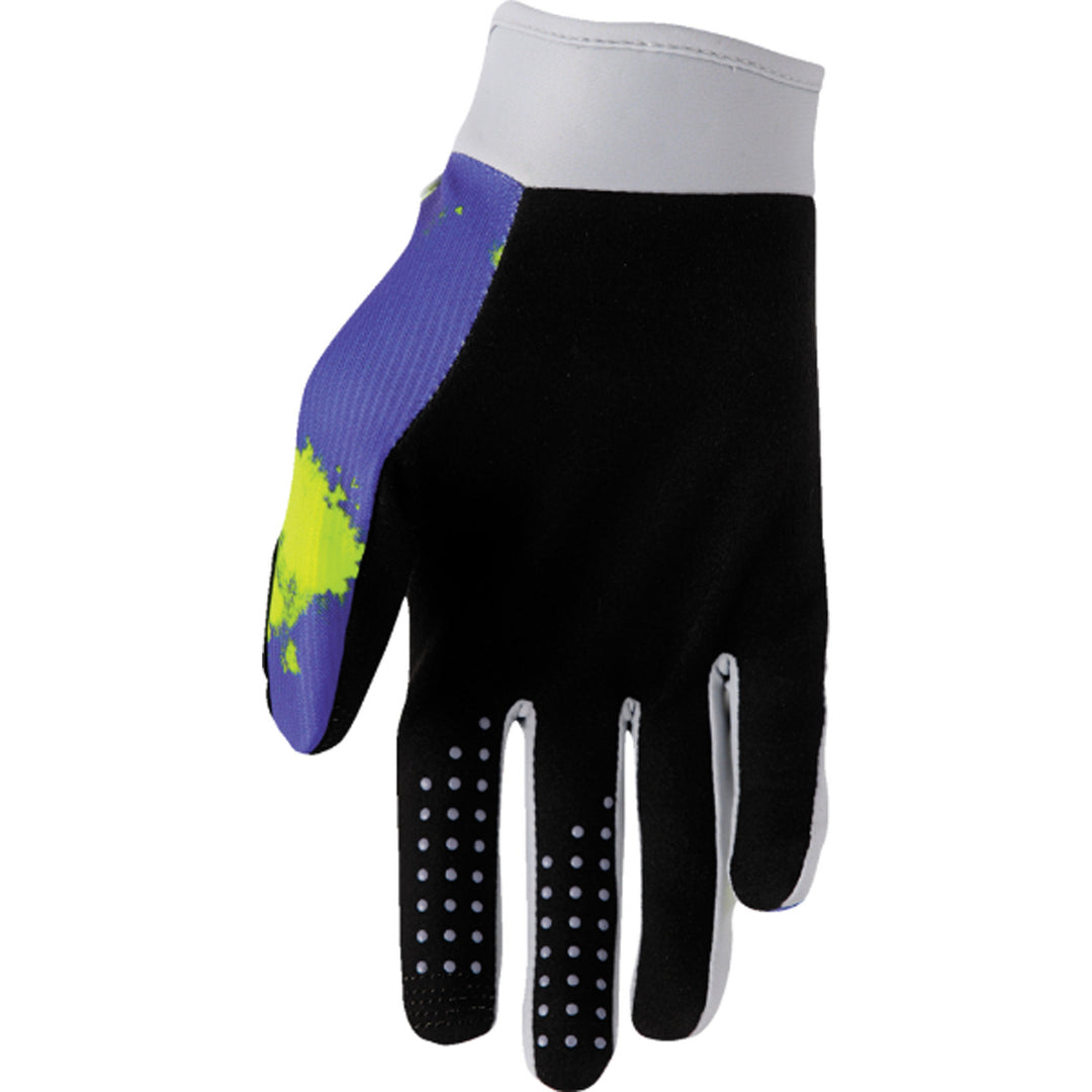 THOR LAUNCHMODE Bleach Gloves Gray/Acid - Palm View