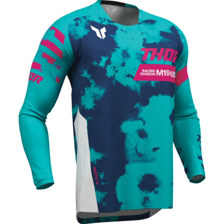 THOR LAUNCHMODE Bleach Jersey White/Aqua - Front Right Side View