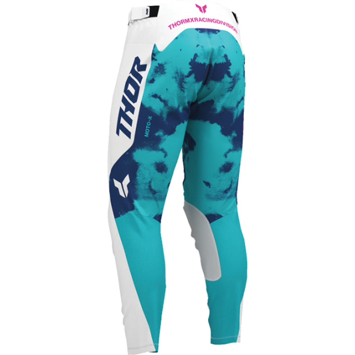 THOR LAUNCHMODE Bleach Pants White/Aqua - Rear Left Side View