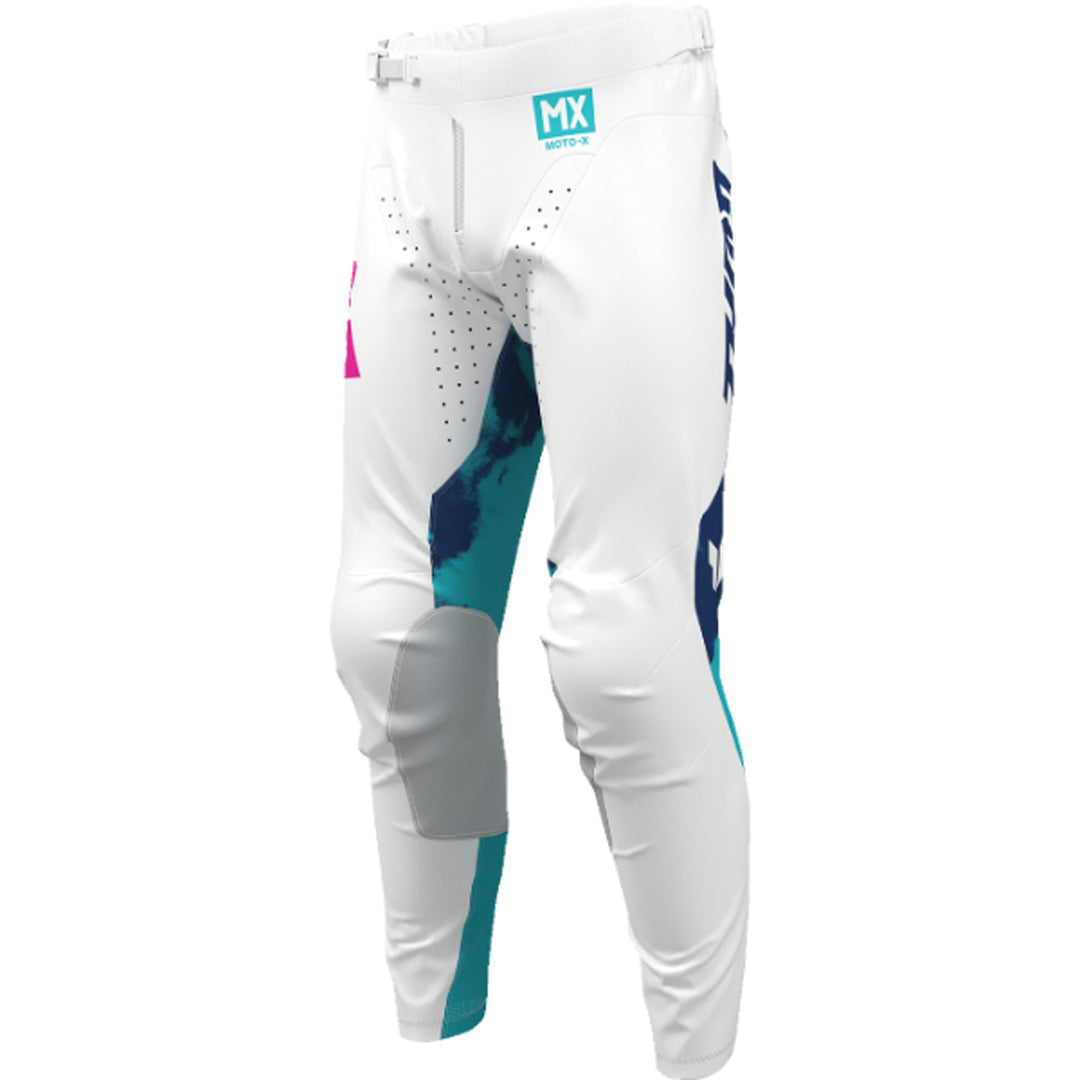 THOR LAUNCHMODE Bleach Pants White/Aqua - Front Left Side View