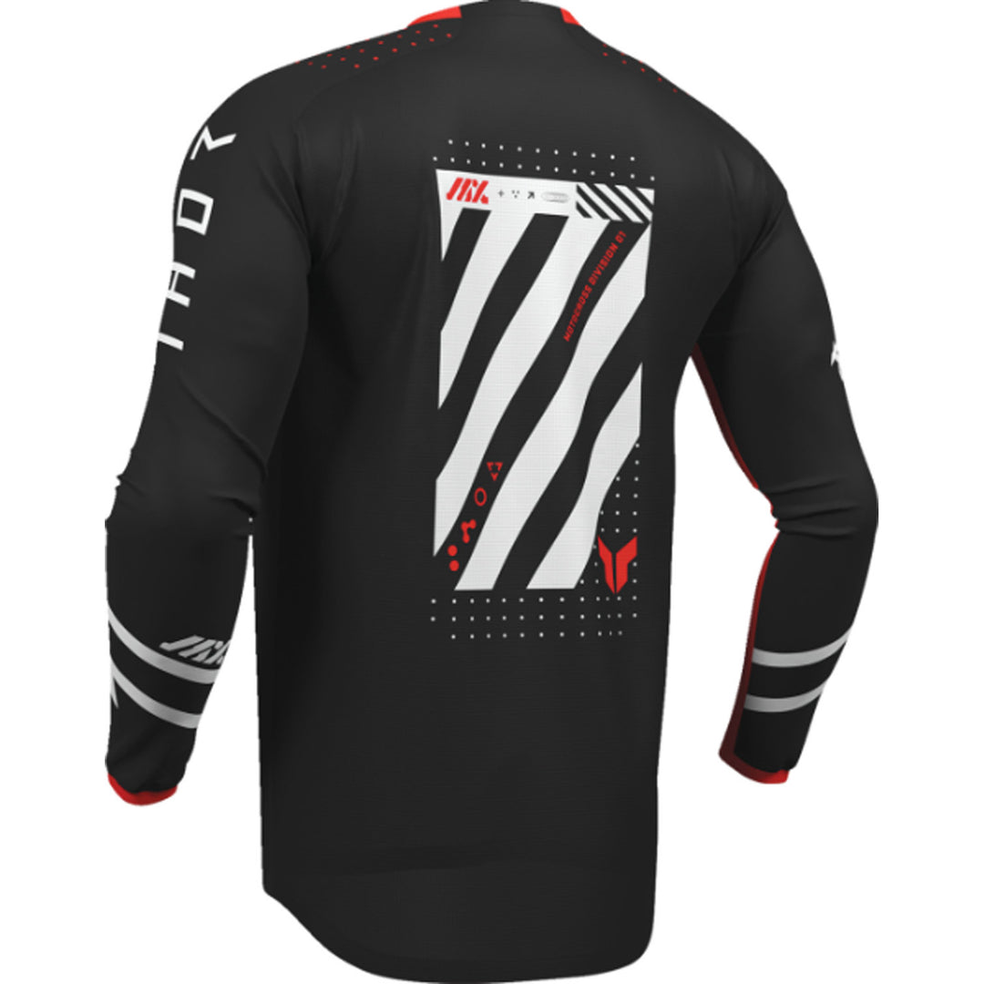 THOR LAUNCHMODE Futura Jersey Black/Red - Rear Left Side View