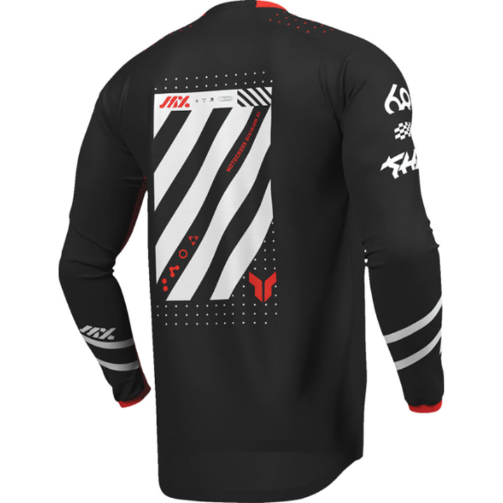 THOR LAUNCHMODE Futura Jersey Black/Red - Rear Right Side View