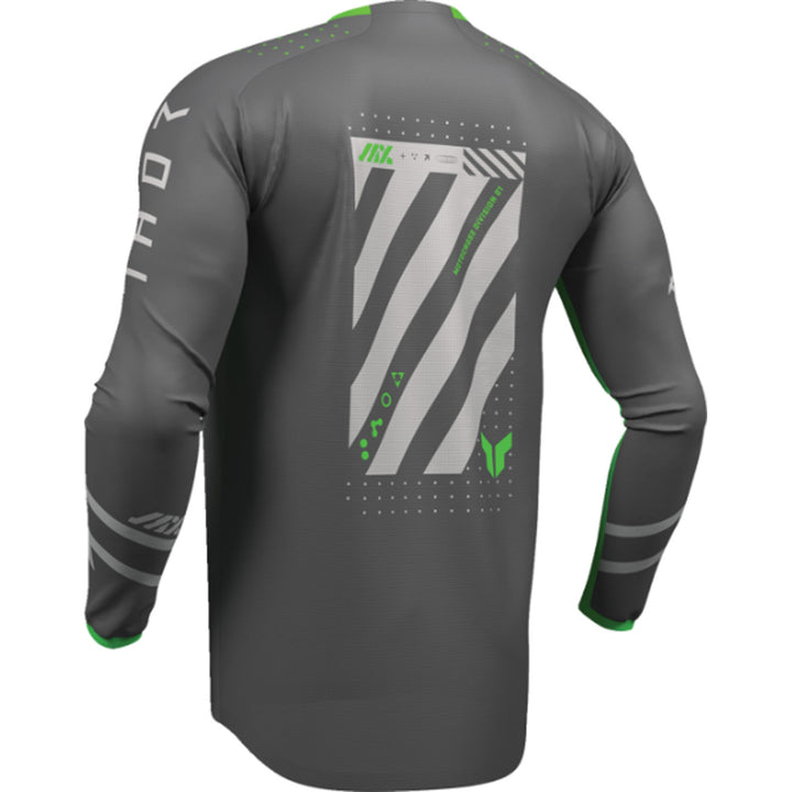 THOR LAUNCHMODE Futura Jersey Charcoal/Green - Rear Left Side View