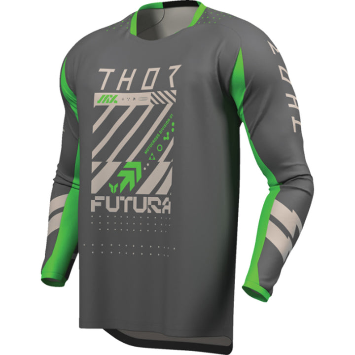 THOR LAUNCHMODE Futura Jersey Charcoal/Green - Front Left Side View