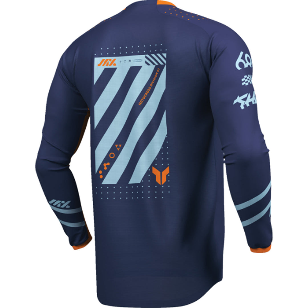 THOR LAUNCHMODE Futura Jersey Navy/Orange - Rear Right Side View