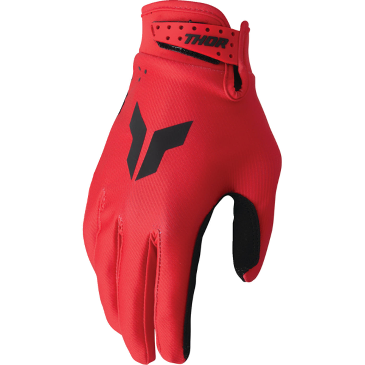 THOR LAUNCHMODE Gloves Red - Back of Hand View