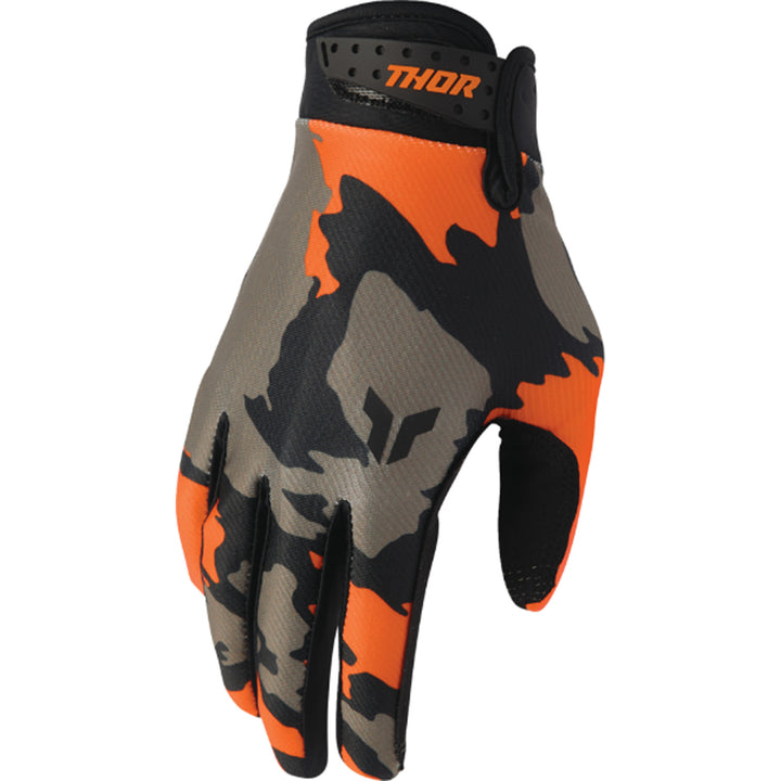 THOR LAUNCHMODE Hunter Gloves Orange/Black - Back of Hand View