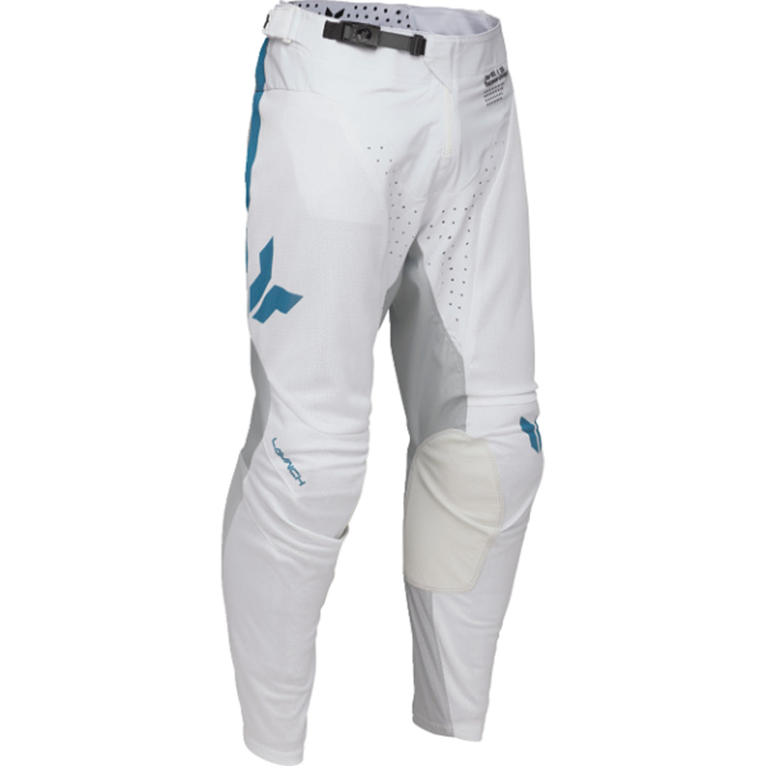 THOR LAUNCHMODE Vented Raid Pants White/Gray - Front Right Side View