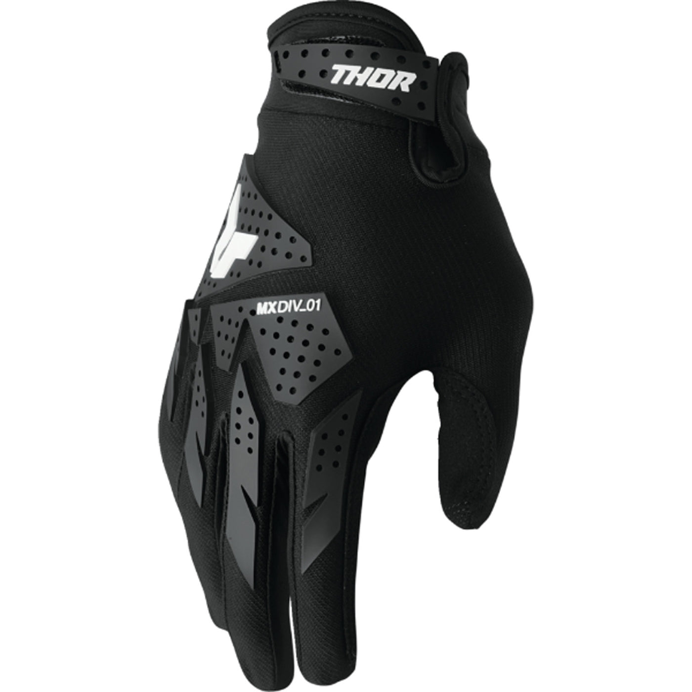 THOR LAUNCHMODE XP Gloves Black - Back of Hand View