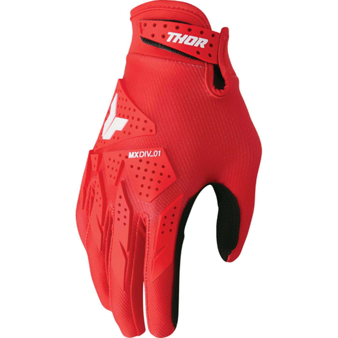 THOR LAUNCHMODE XP Gloves Red - Back of Hand View