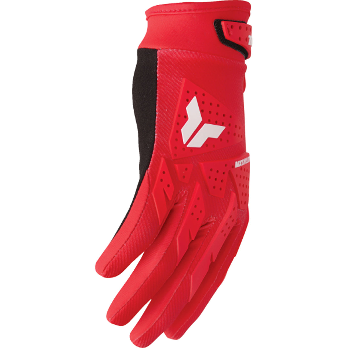 THOR LAUNCHMODE XP Gloves Red - Side Back of Hand View