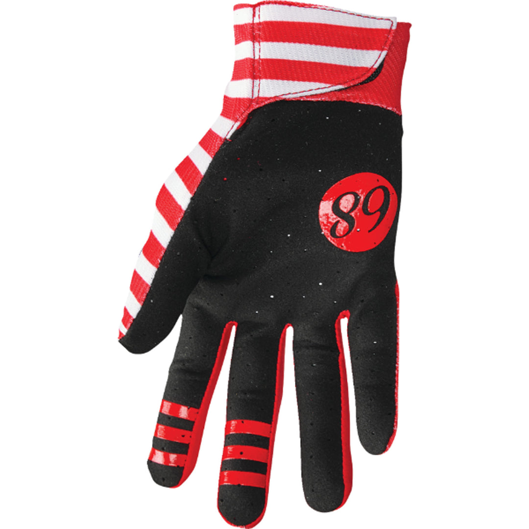 THOR Mainstay Slice Gloves White/Red - Palm View