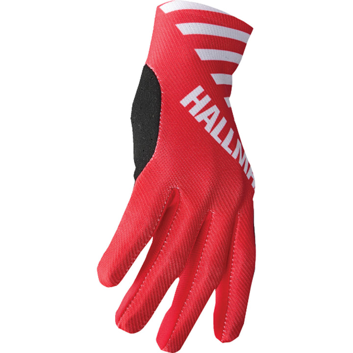 THOR Mainstay Slice Gloves White/Red - Side Back of Hand View