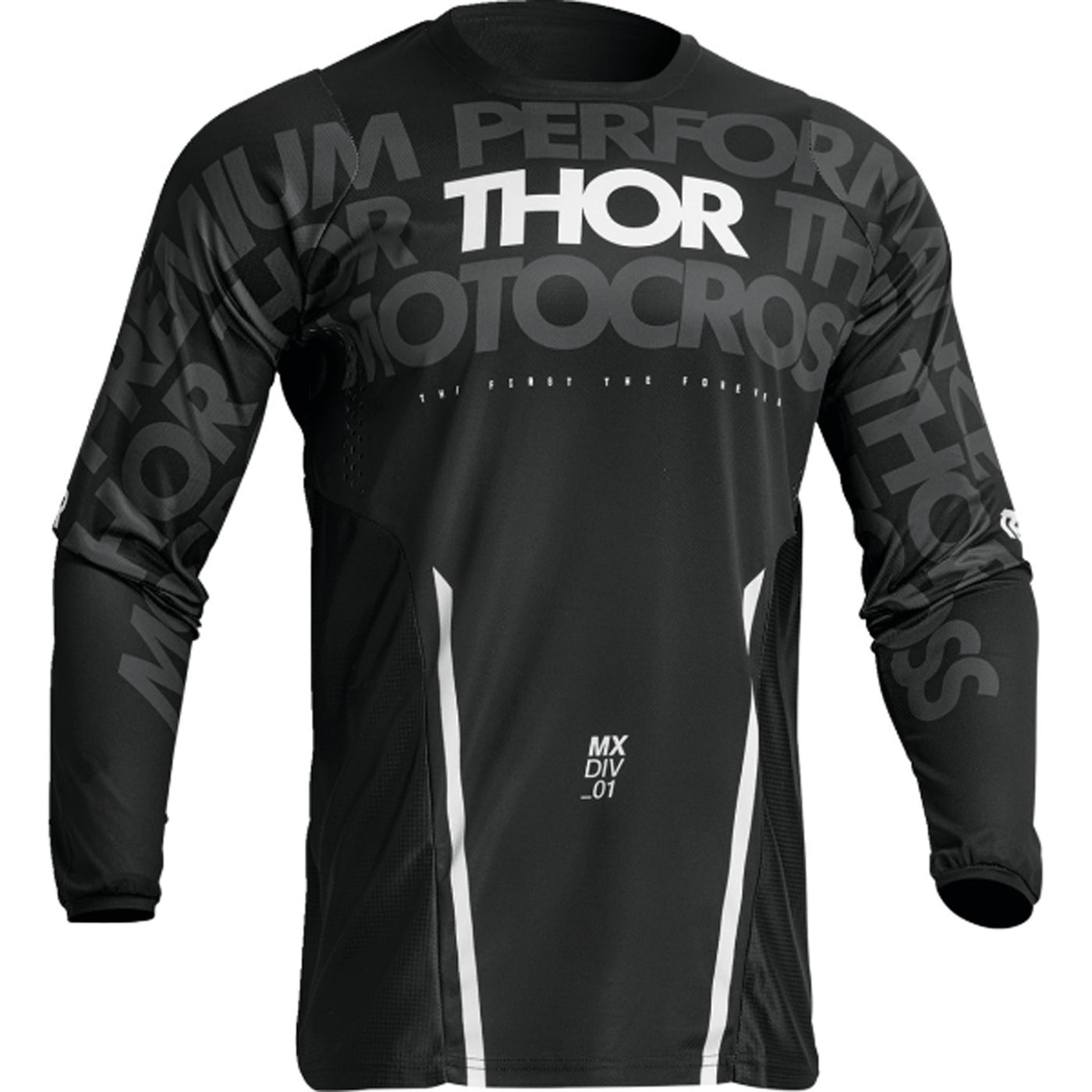 THOR Pulse Mono Jersey Black/White - Front View