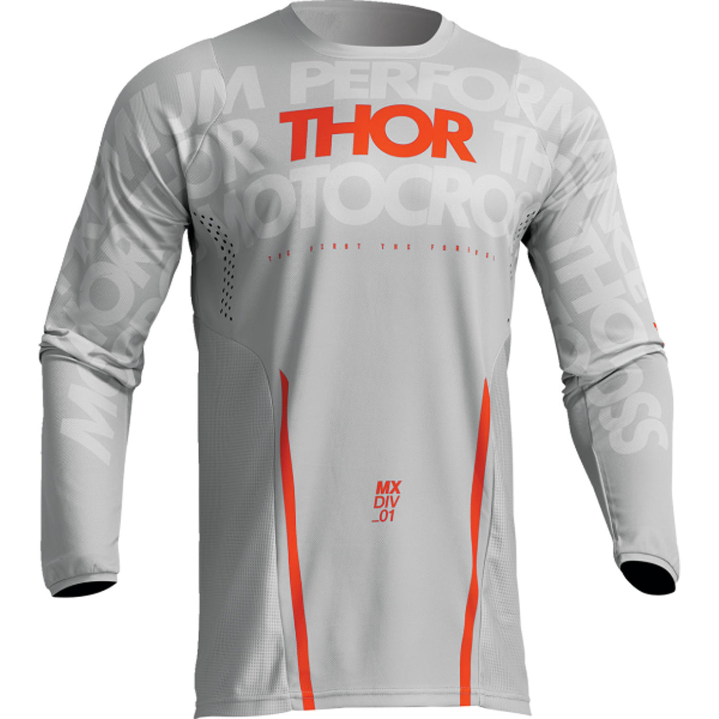 THOR Pulse Mono Jersey Gray/Orange - Front View