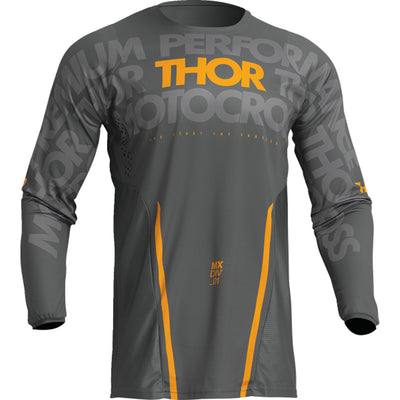 THOR Pulse Mono Jersey Gray/Yellow - Front View