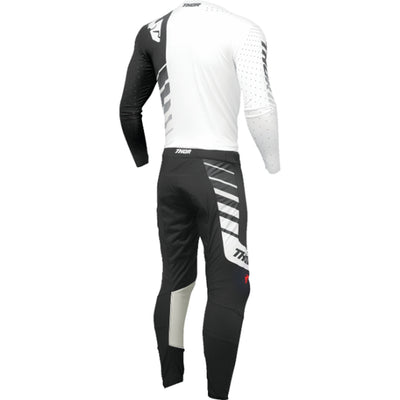 THOR Prime Analog Jersey Black/White - Rear View with Pants