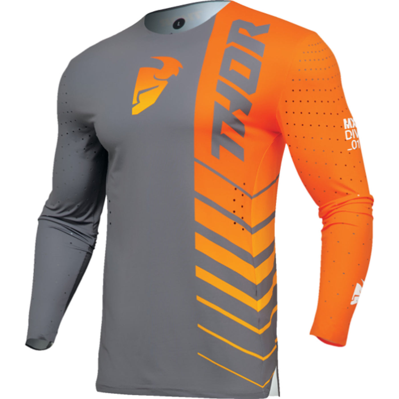 THOR Prime Analog Jersey Charcoal/Orange - Front View