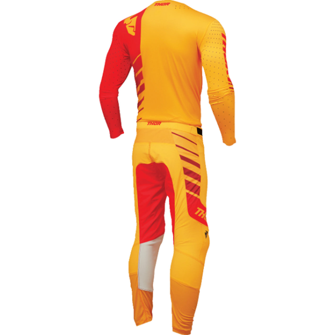 THOR Prime Analog Jersey Lemon/Red - Rear View with Pants