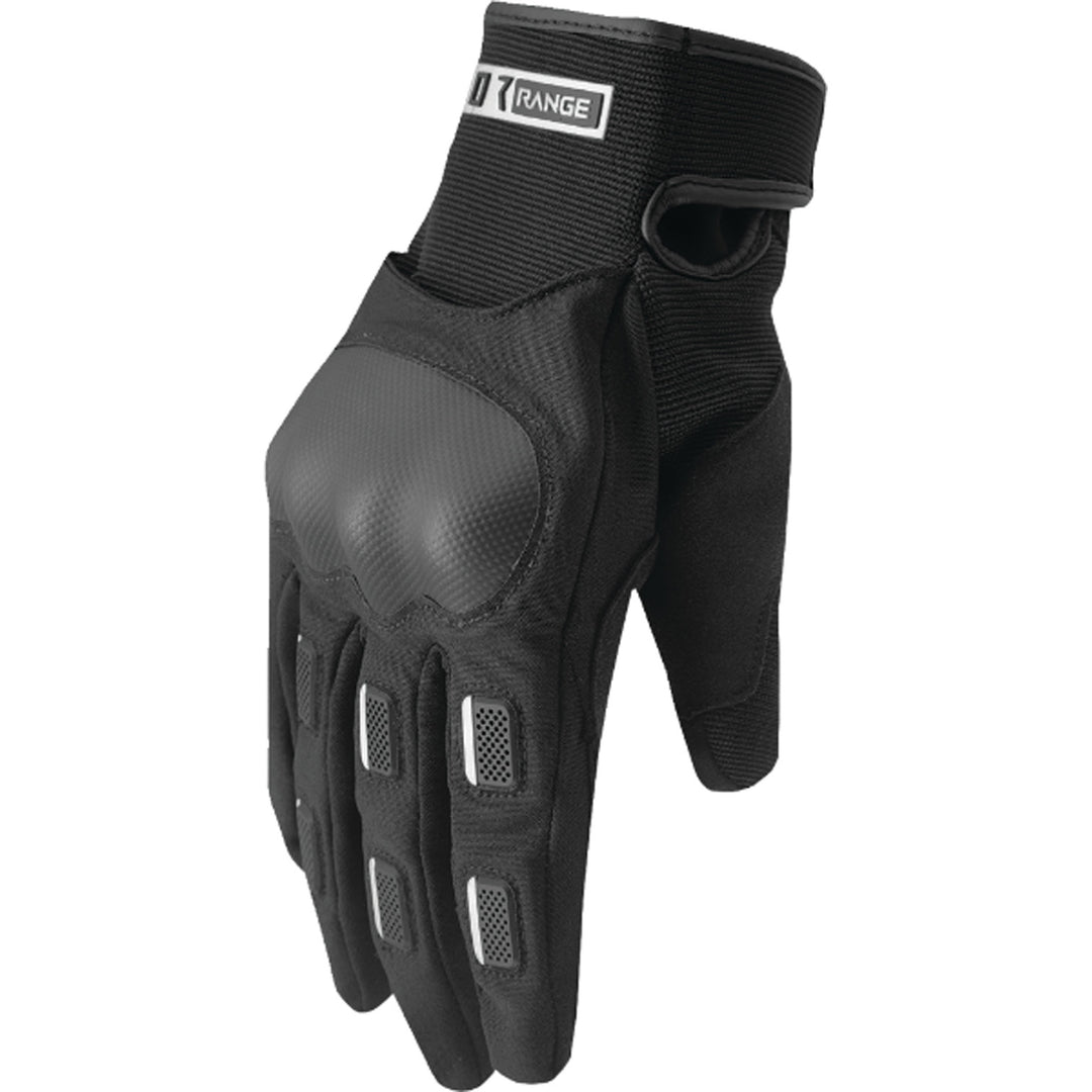 THOR Range Gloves Black - Back of Hand View