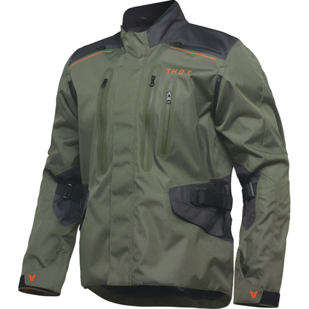 THOR Range Jacket Army/Orange - Front View