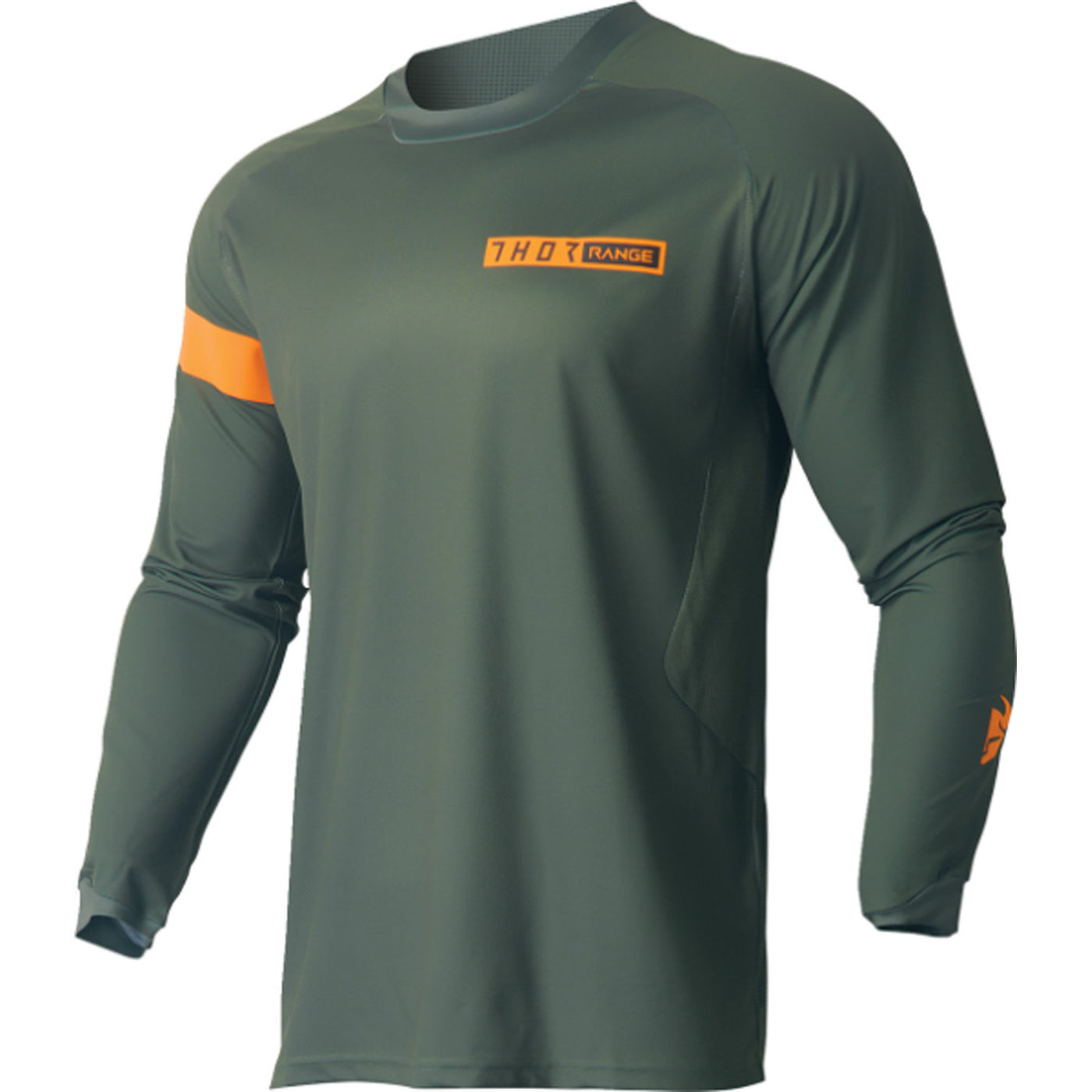 THOR Range Jersey Army Green/Orange - Front View