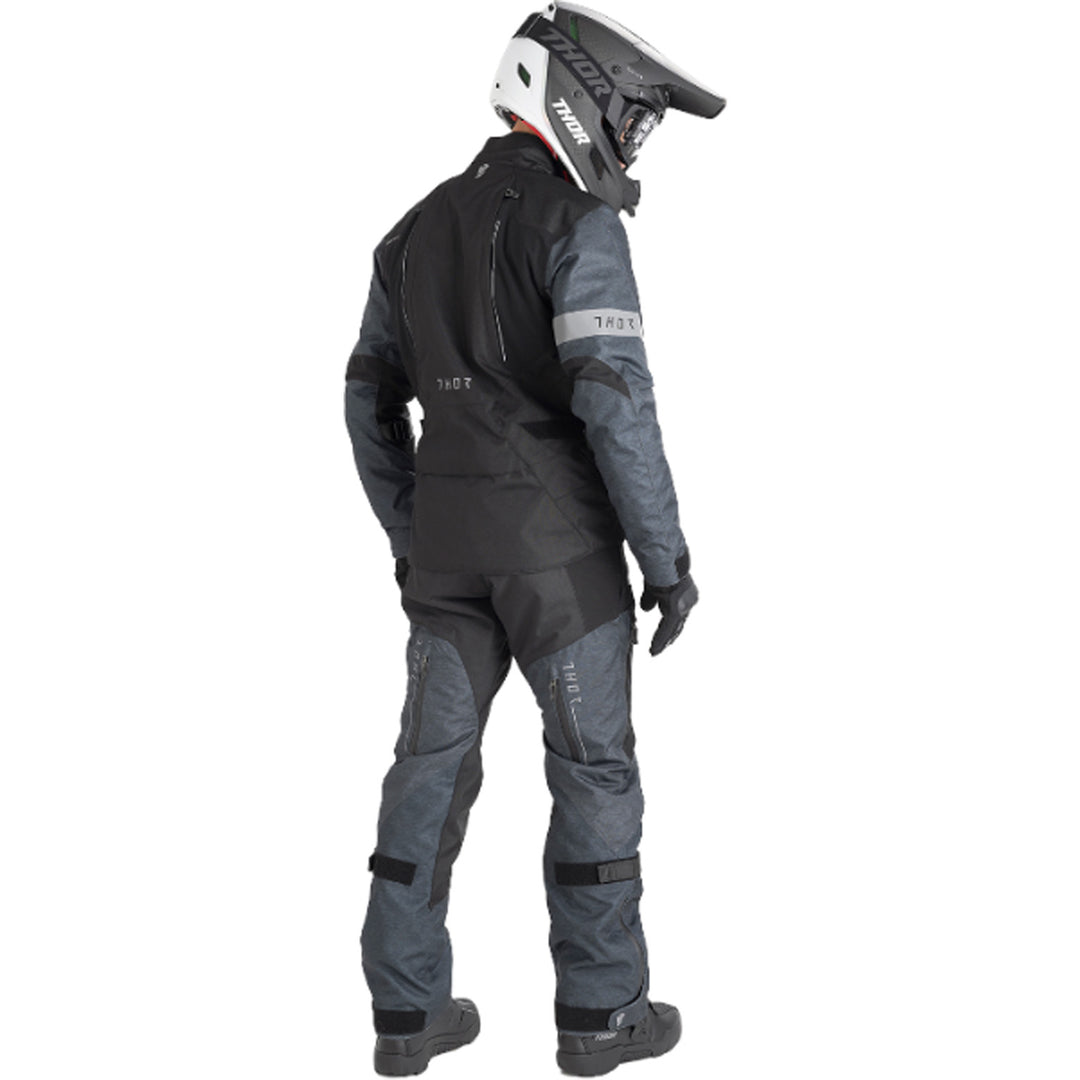 THOR Range Pants Black/Gray - Rear View of Model Posing in Pants