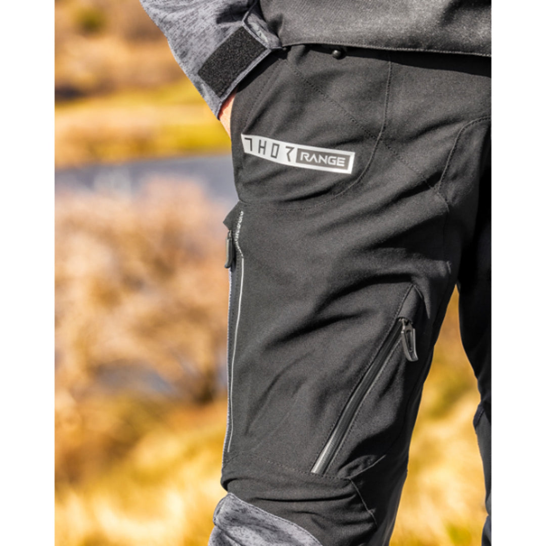 THOR Range Pants Black/Gray - Close-Up of Thigh Pockets