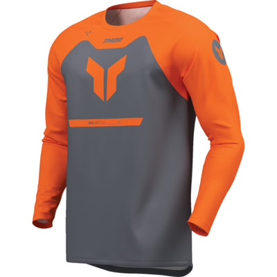THOR RIDEMODE Menace Jersey Charcoal - Front Left Side View