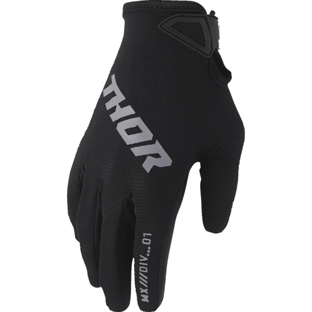 THOR RIDEMODE Static Gloves Black - Back of Hand View