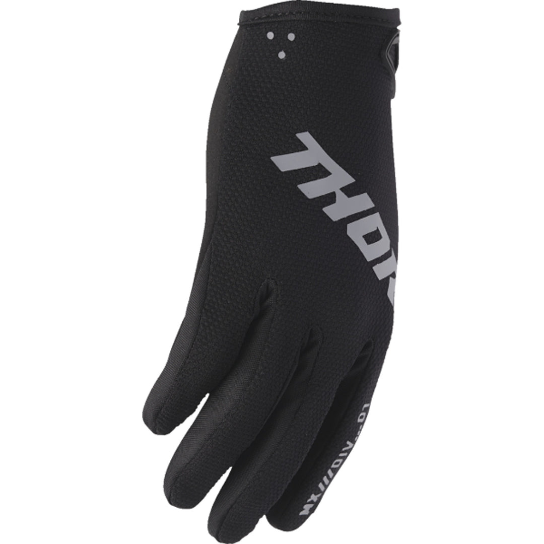 THOR RIDEMODE Static Gloves Black - Side Back of Hand View