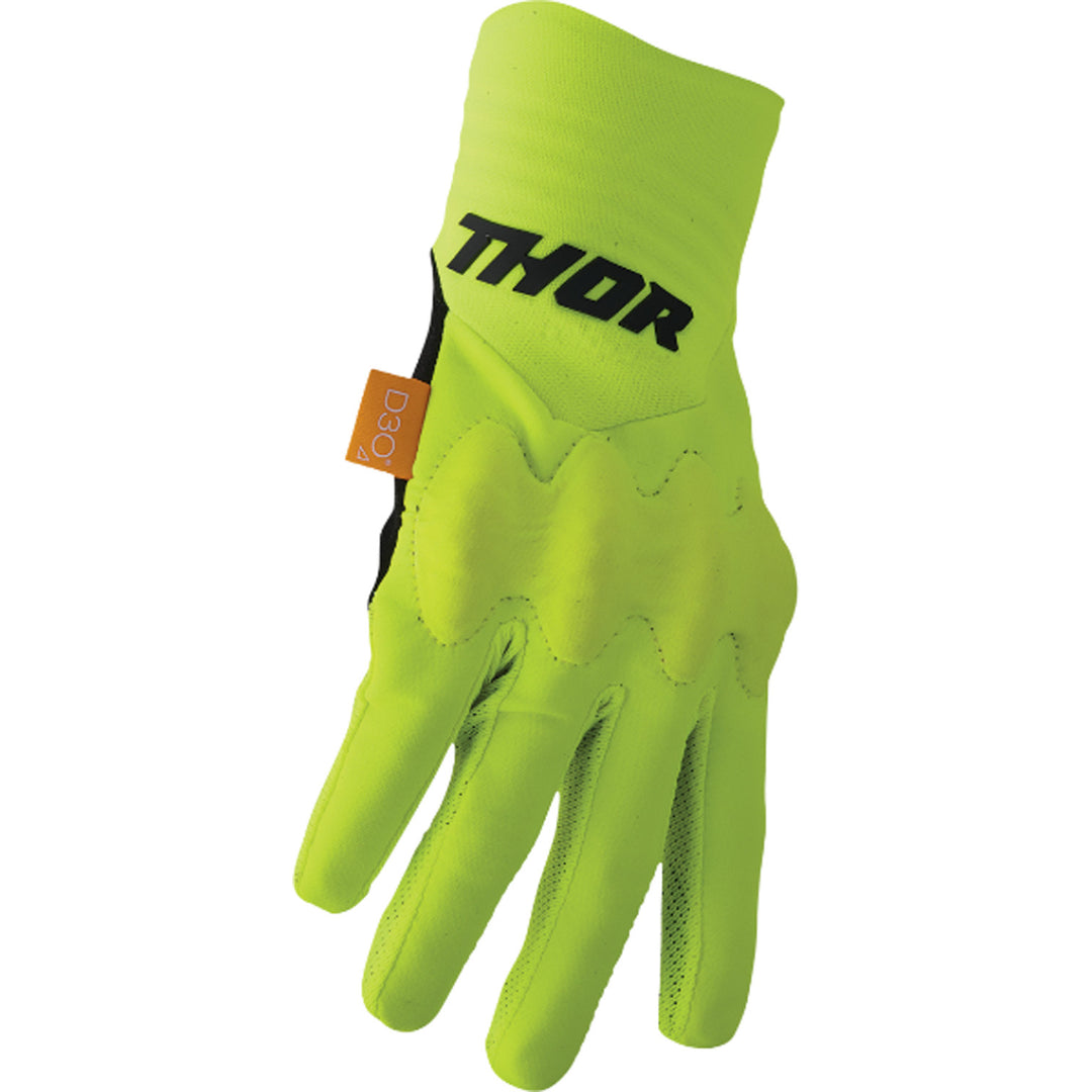 THOR Rebound Gloves Acid/Black - Pinky Side Back of Hand View