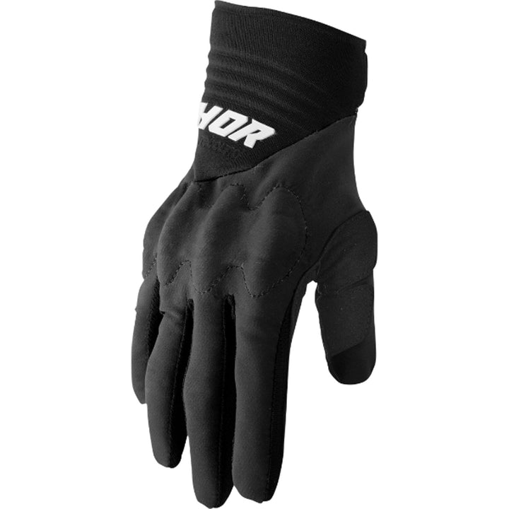 THOR Rebound Gloves Black/White - Thumb Side Back of Hand View